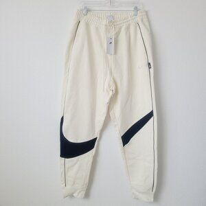 Nike Swoosh Fleece Pants DX0564-113 Size L-Tall Ivory